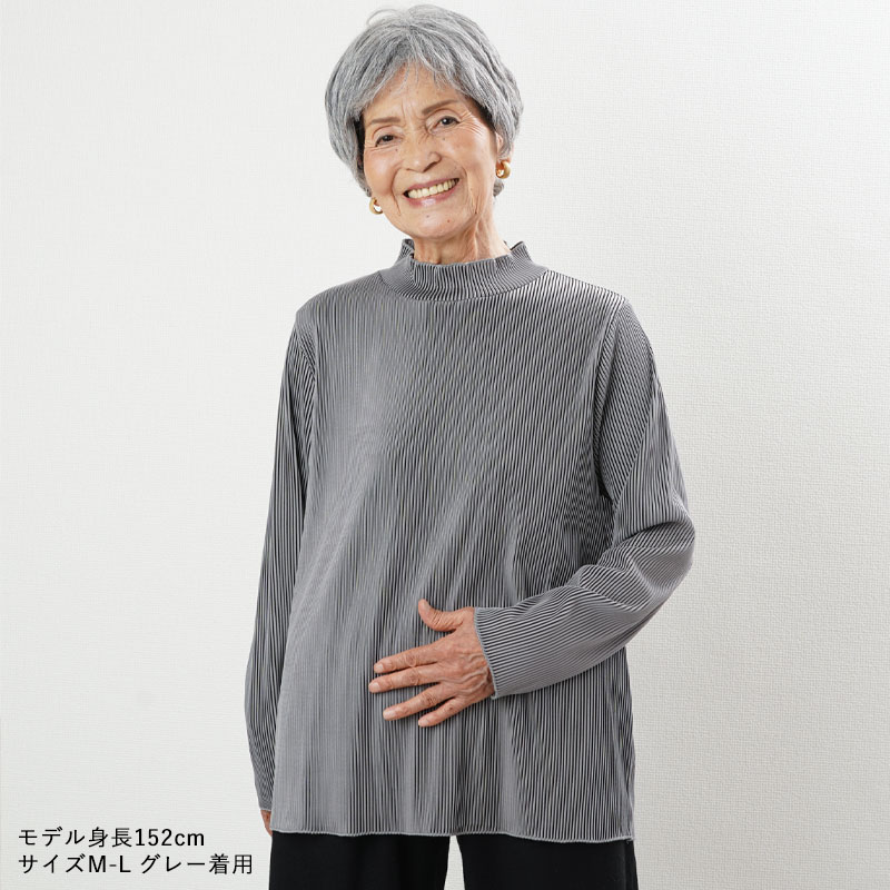 シニア服  80代 シニア トップス 70代 60代 レディース 婦人服 高齢者 おばあちゃん  プリーツプルオーバーカットソー 母の日 プレゼント｜tc-mart｜02