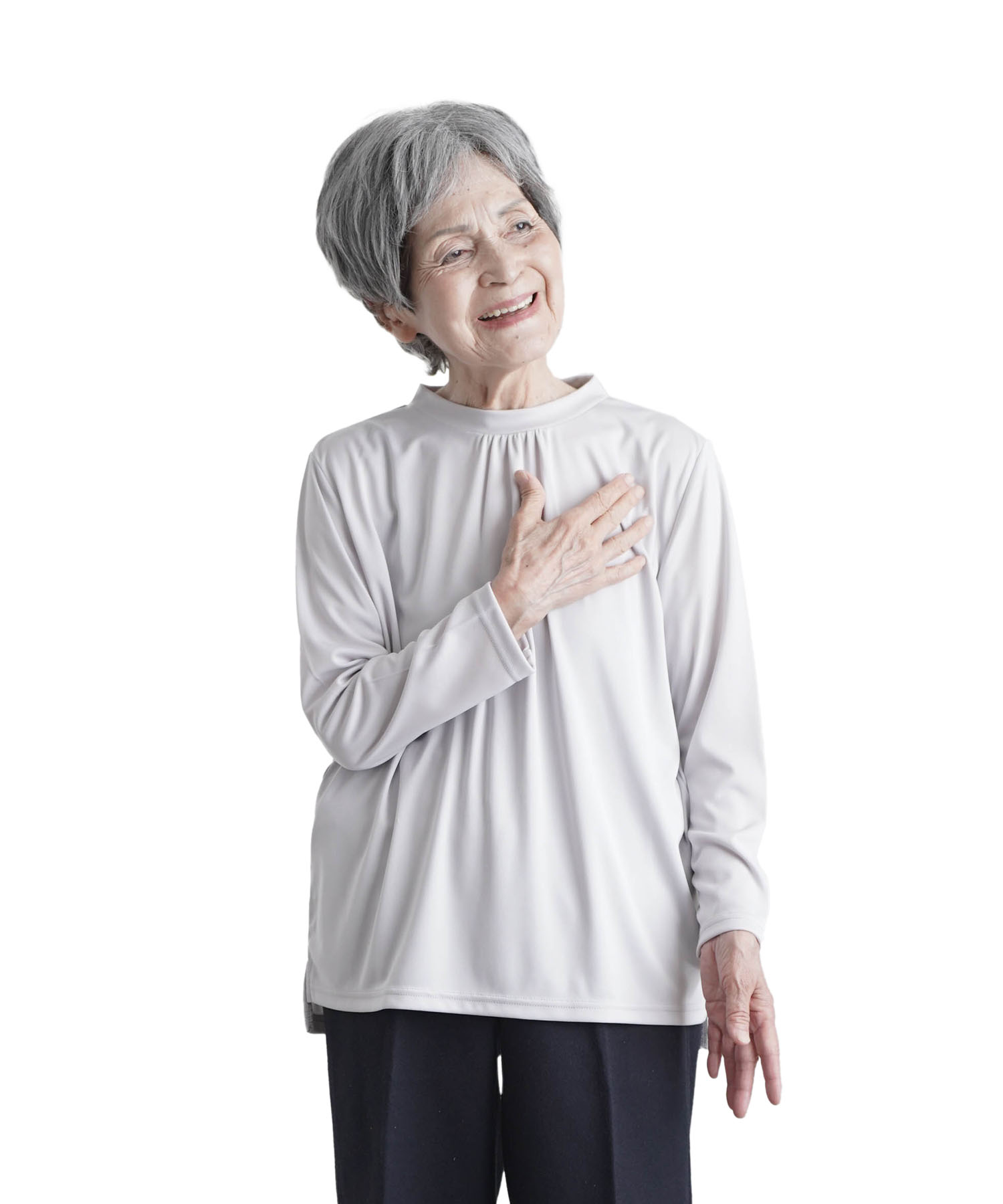 シニアファッション 80代 70代 60代 高齢者 婦人服 カットソー レディース シニア 服 おばあちゃん 母 母の日 プレゼント 女性 [装生] 乾燥機対応 丸首 後ろ長め |  | 02