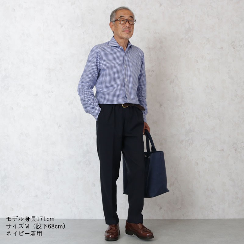 ウエストゴムのきつくない きちんと見える日本製 総ゴムスラックス パンツ シニアファッション 股下68cm メンズ 紳士服 高齢者 70代 60代  男性 80代 ズボン
