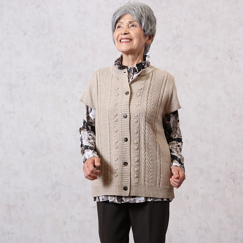 シニア ベスト レディース 暖かい 70代 80代 女性 服