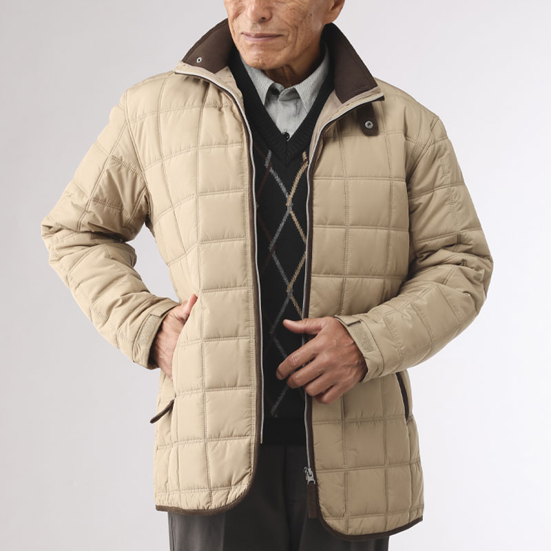 シニア服 80代 70代 60代 メンズ 紳士服 高齢者 おじいちゃん ブロックキルト中綿ジャケット...