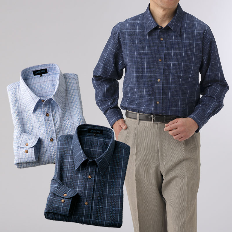 シニアファッション 前開き シャツ ビジネス シニア 服 80代 70