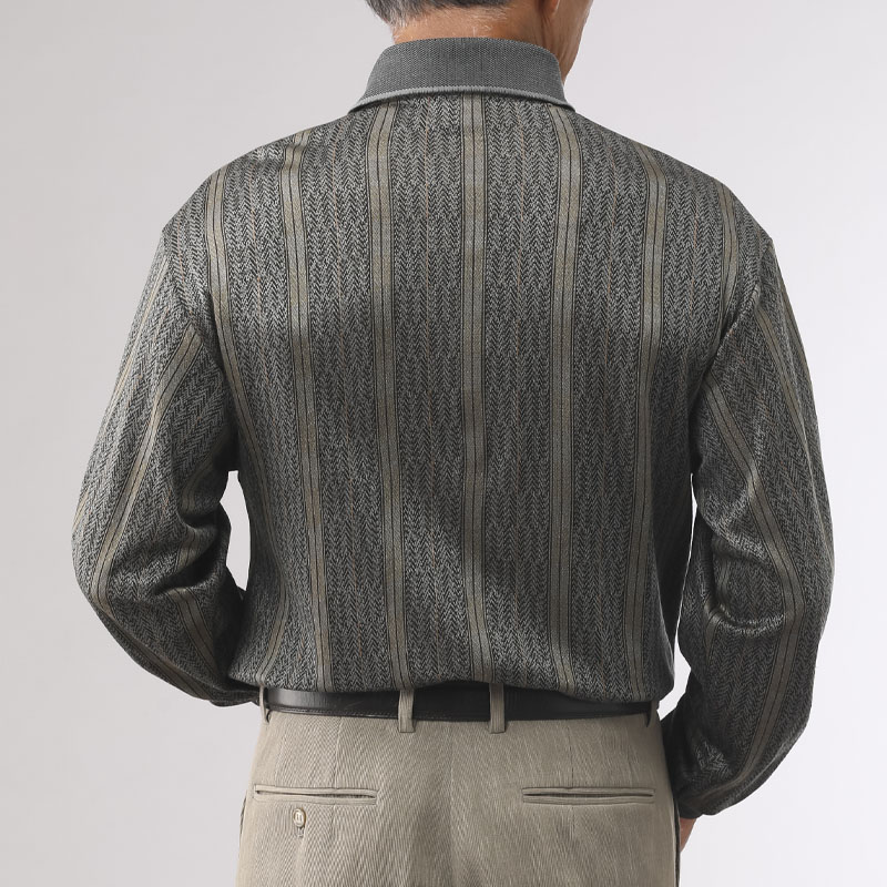 老舗のシャツ屋が仕立てます、粋なサファリジャケット　親父カスタムオーダー品 シニア 服 80代 70代 60代 メンズ 紳士服 高齢者 おじいちゃん