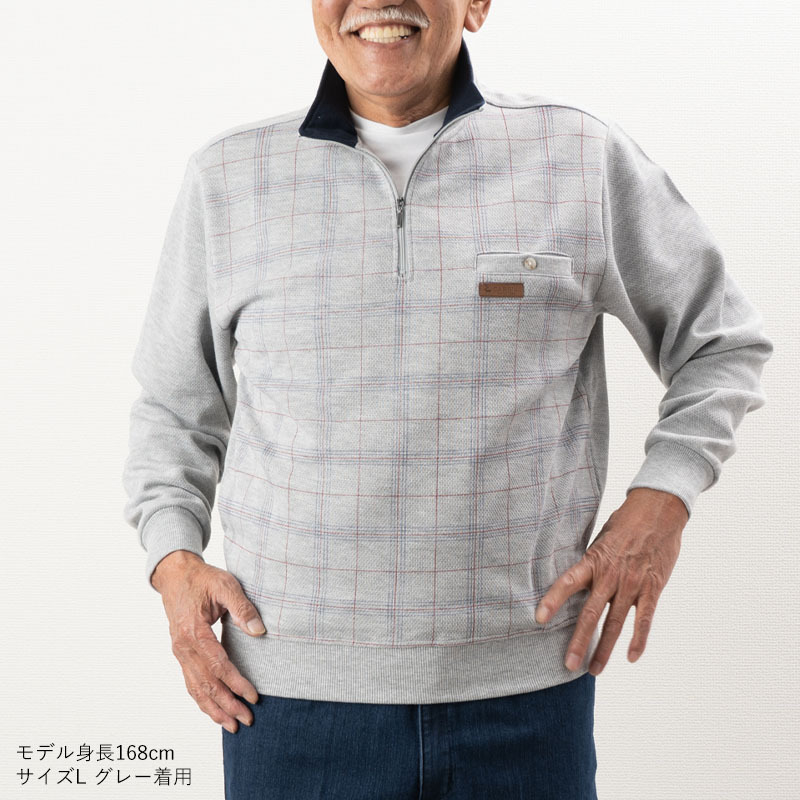 チェック柄　ファー付きスウェット ハート柄 刺繍ロゴ オーバーサイズシンプルスウェット FQ22S176