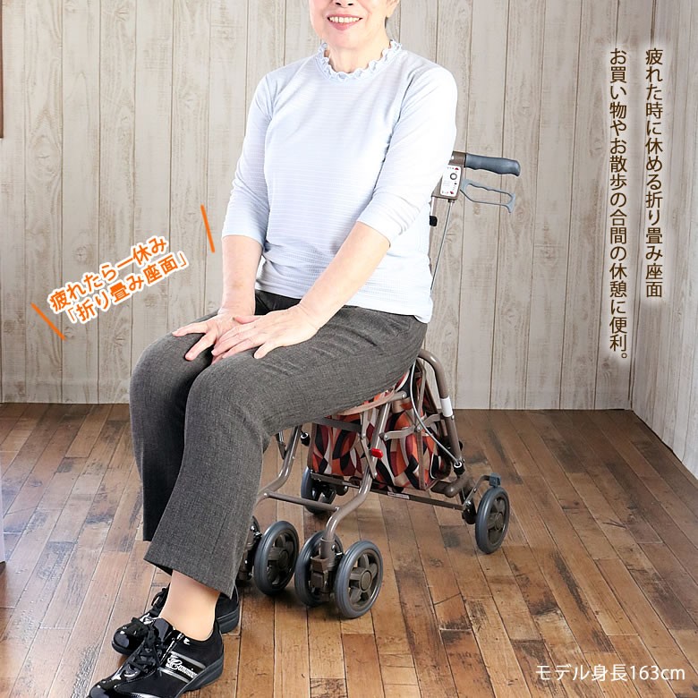 手押し車 高齢者 おしゃれ 座れる シルバーカー 軽量 軽い