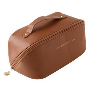 在庫処分 化粧ポーチ メイクポーチ バニティポーチ メイクボックス コスメポーチ 大きめ 大容量 トラベルポーチ レザー 仕切り付き | ブランド登録なし | 01