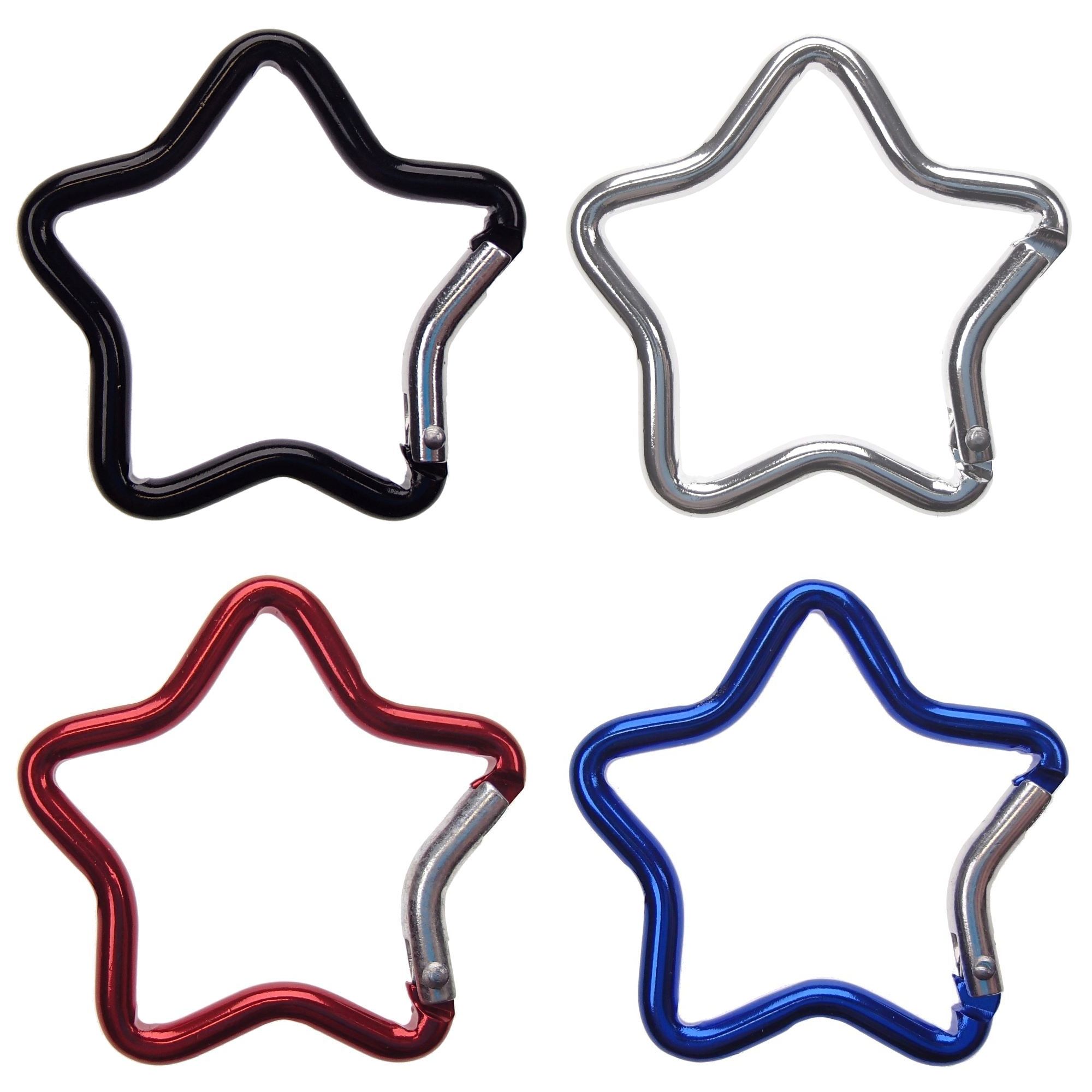 4個セット】 スター カラビナ 星形 キーホルダー ベルトフック
