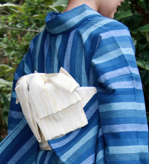 阿波しじら織木綿きもの 115 単衣仕立て 阿波正藍しじら織伝統工芸