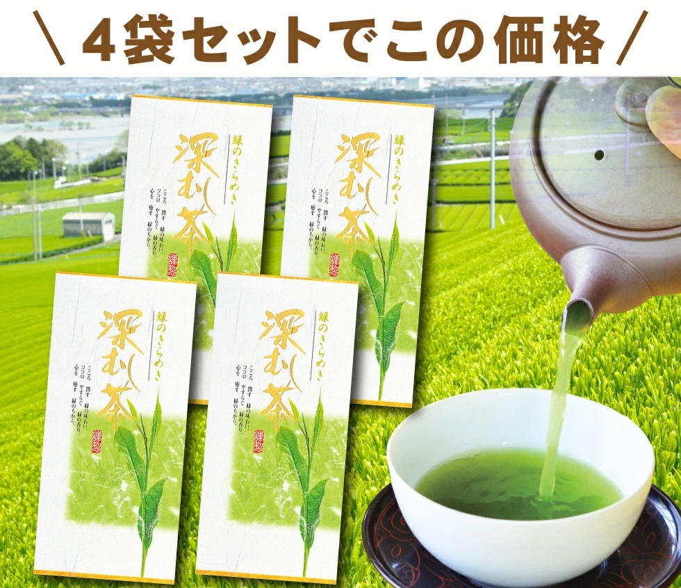 送料無料 掛川産 深むし 煎茶 100g×1袋 お茶 緑茶 茶 茶葉 お茶葉 静岡