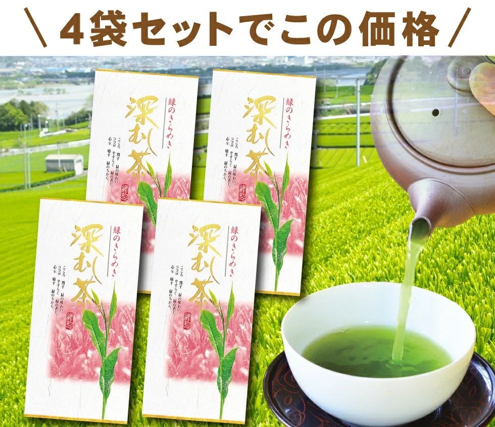 送料無料 掛川産 深むし上煎茶 100g×1袋 お茶 緑茶 煎茶 茶 茶葉 お
