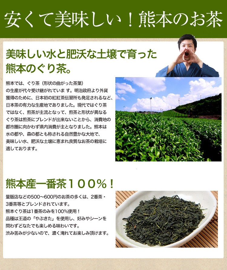 お茶 熊本ぐり茶 一番摘み 100g 3個以上で送料無料 ギフト お茶の葉 日本茶 煎茶 緑茶 茶葉 :ichibantsumi-a:お茶の山麓園 -  通販 - Yahoo!ショッピング