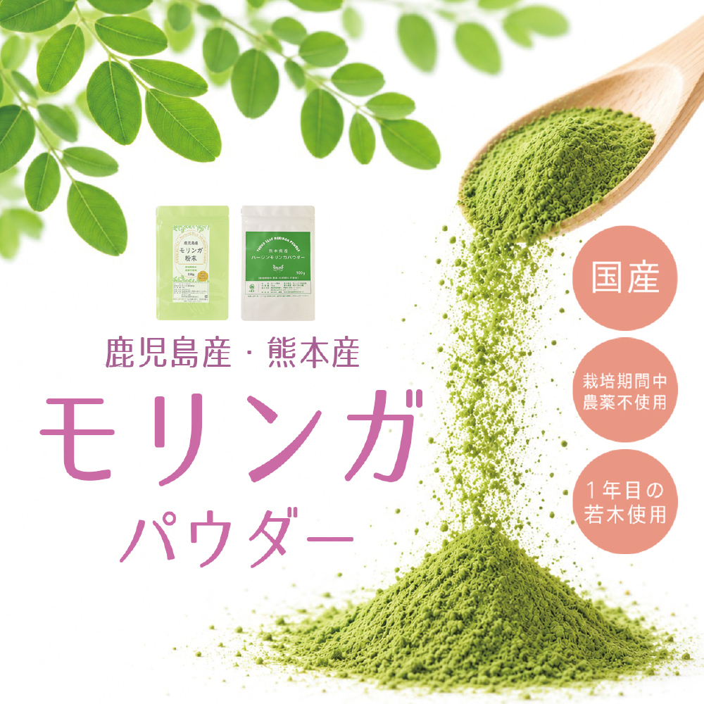 山麓園 熊本産再入荷！鹿児島県産 粉末 モリンガ パウダー 国産 熊本県