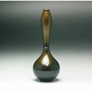 茶道具/花生） 瀬戸 赤津焼 織部鶴首花入 長谷元窯 加藤景陶作 紙箱
