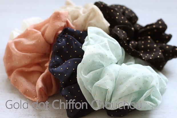 ゴールドドットシフォンシュシュ