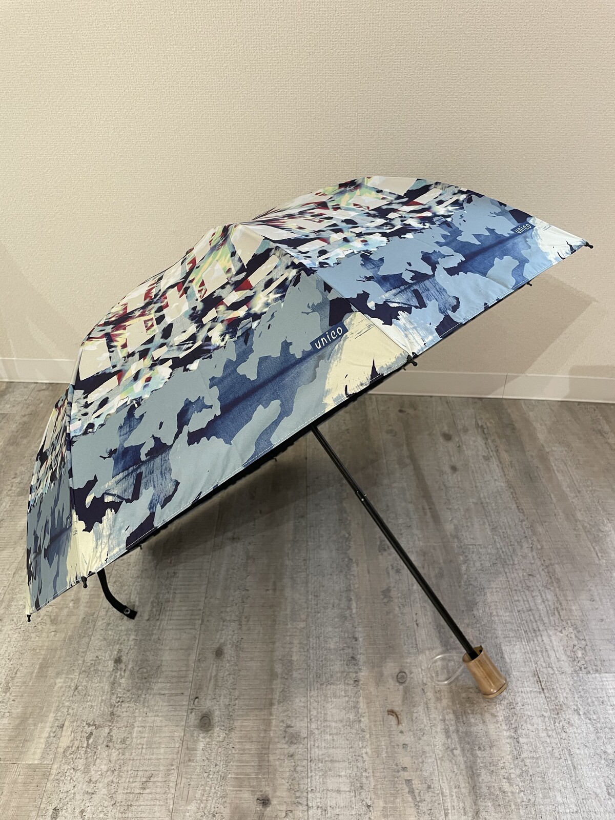イタリアデザイン unico バードゲージ・折りたたみ傘(一級遮光晴雨兼用