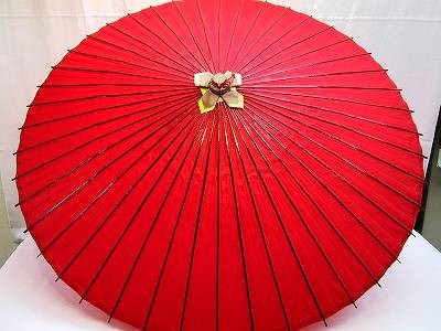 上蛇の目かさ・赤　　〜〜雨傘・長傘　和傘