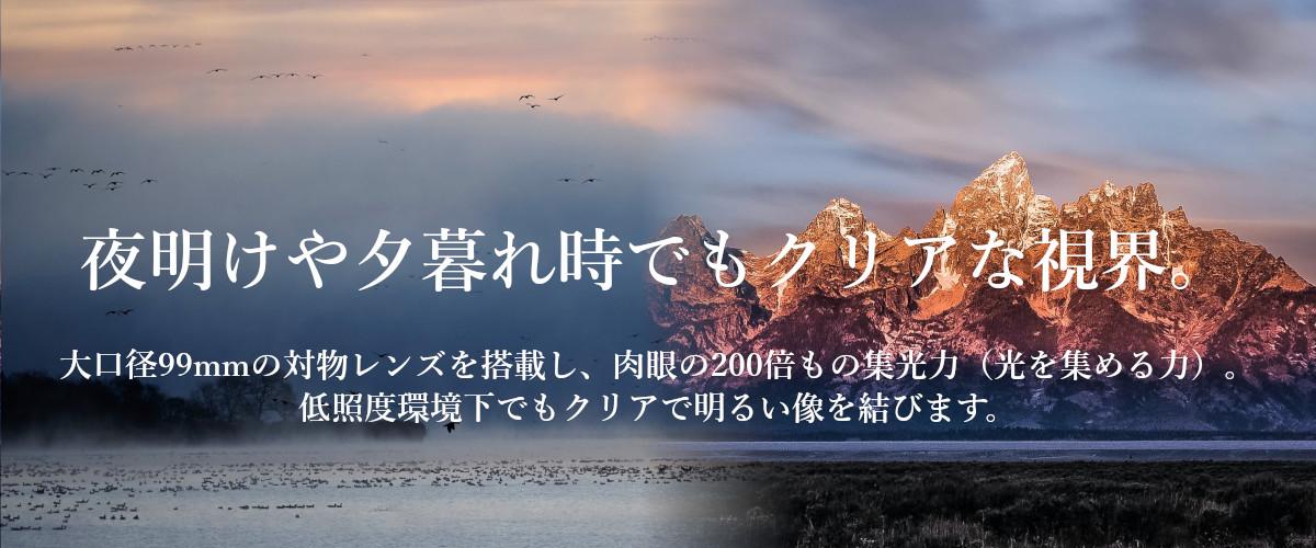 大口径レンズなので低照度環境でも明るい視界を確保できます。
