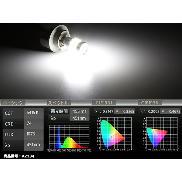 T10/T16 ホワイト SMD LED 30発 ウェッジバルブ トップ6発 側面全周24発 AZ134 | ブランド登録なし | 03