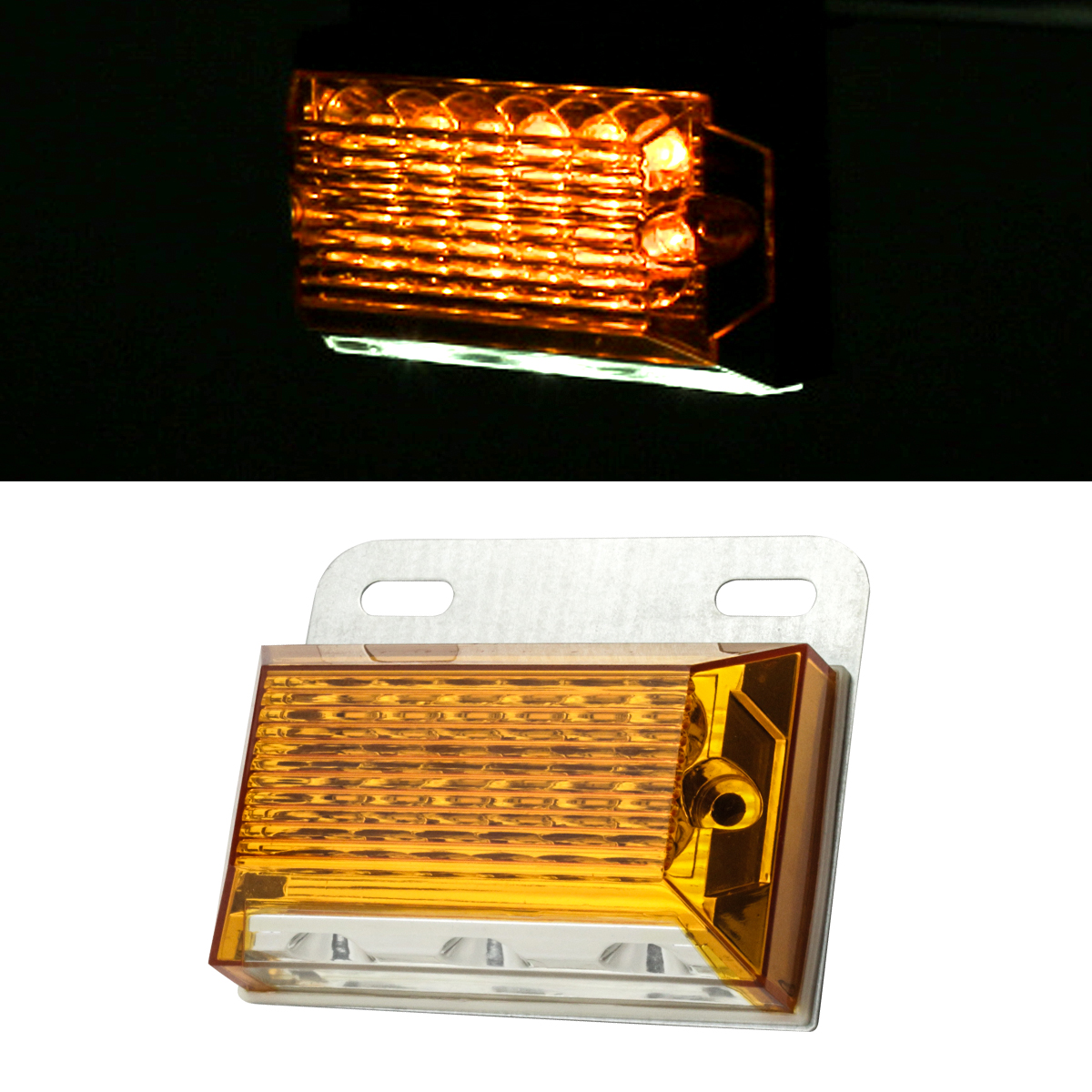 24V用 LEDマーカー ランプ LEDサイドランプ12発＋アンダーランプ3発 路肩灯付 ホワイト/アンバー/レッド/ブルー/グリーン/レインボー FZ155〜FZ160 | ブランド登録なし | 02
