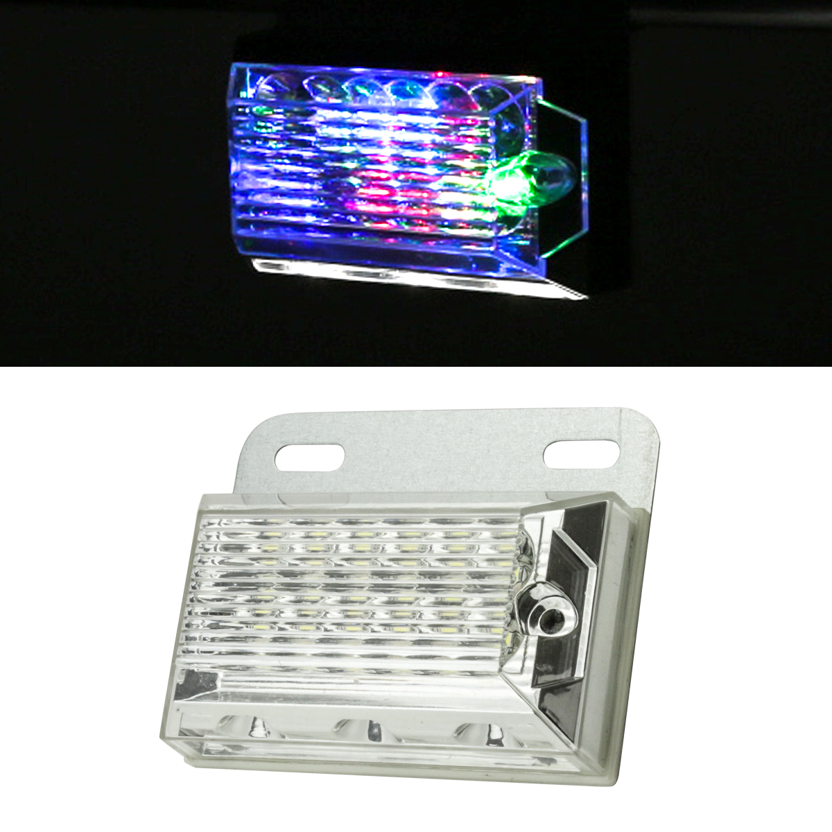 24V用 LEDマーカー ランプ LEDサイドランプ12発＋アンダーランプ3発 路肩灯付 ホワイト/アンバー/レッド/ブルー/グリーン/レインボー FZ155〜FZ160 | ブランド登録なし | 06