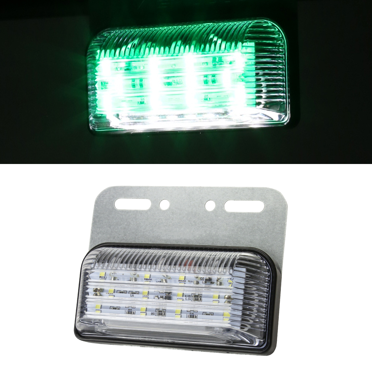 専用出品 30個【グリーン】 9SMD LEDマーカー　12V24V兼用 角形テール 24V用 LEDマーカー ランプ 角型 ダウンライト付