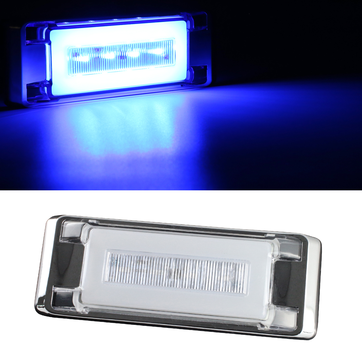 LED トラックマーカーランプ フラットタイプ 24V 角型 プレート内蔵 メッキ サイドマーカー | ブランド登録なし | 01