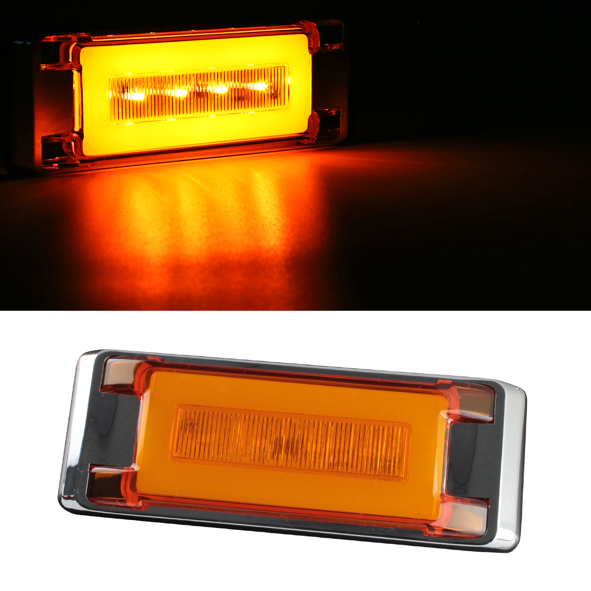 LED トラックマーカーランプ フラットタイプ 24V 角型 プレート内蔵 メッキ サイドマーカー | ブランド登録なし | 03