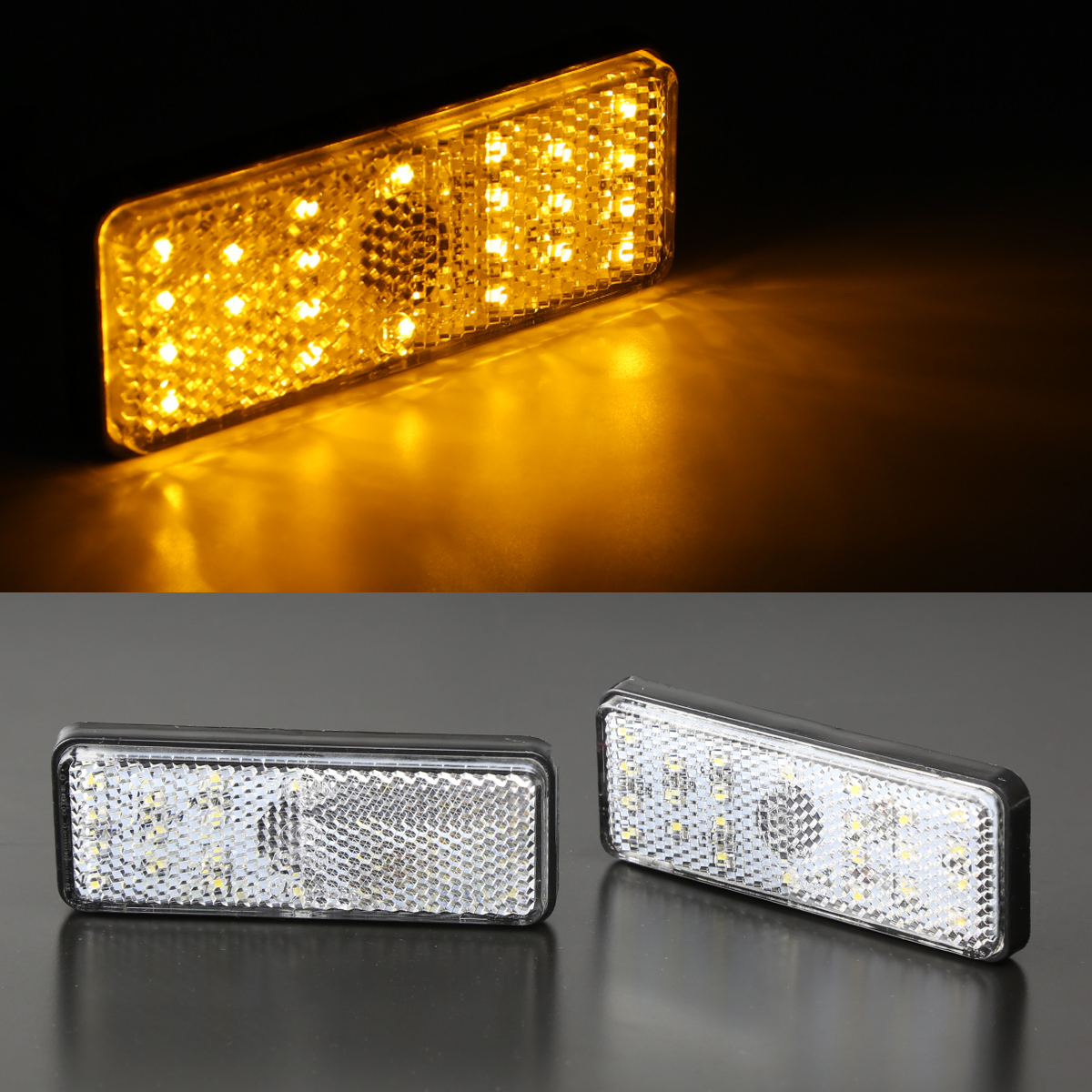 角形テール 汎用 LEDリフレクター 連動可 反射板 車高灯 24V専用 トラックなどに FZ055 | ブランド登録なし | 01
