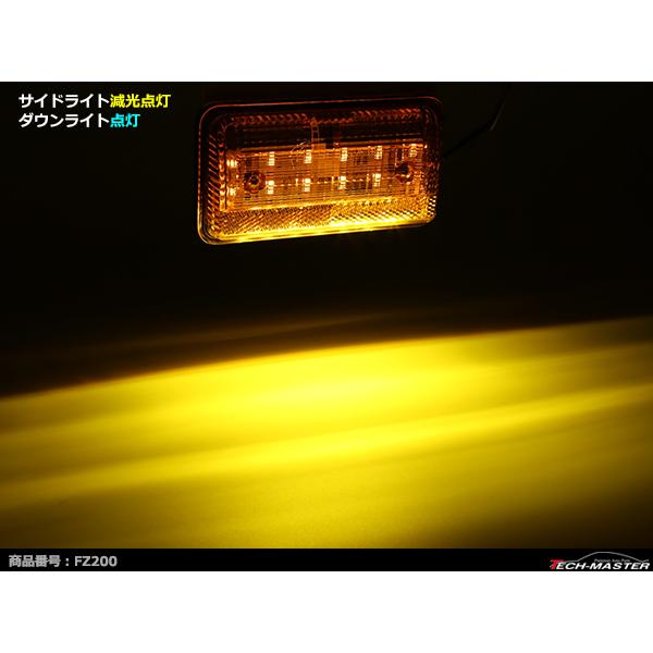 24V 薄型LEDマーカーランプ アンバー / ダウンライト アンバー 路肩灯付 FZ200｜tech｜07