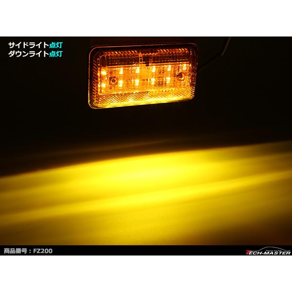 24V 薄型LEDマーカーランプ アンバー / ダウンライト アンバー 路肩灯付 FZ200｜tech｜08