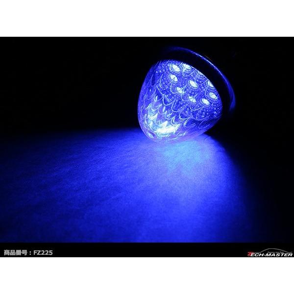 24V LEDサイドマーカー 波型レンズ メッキリング バスマーカー ブルー/ブルー FZ225｜tech｜04