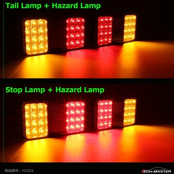 DC12V 角型 LEDテールランプ ウインカー/リフレクター搭載 汎用 自動車 ボートトレーラー 増設に 2個セット FZ254 | ブランド登録なし | 09