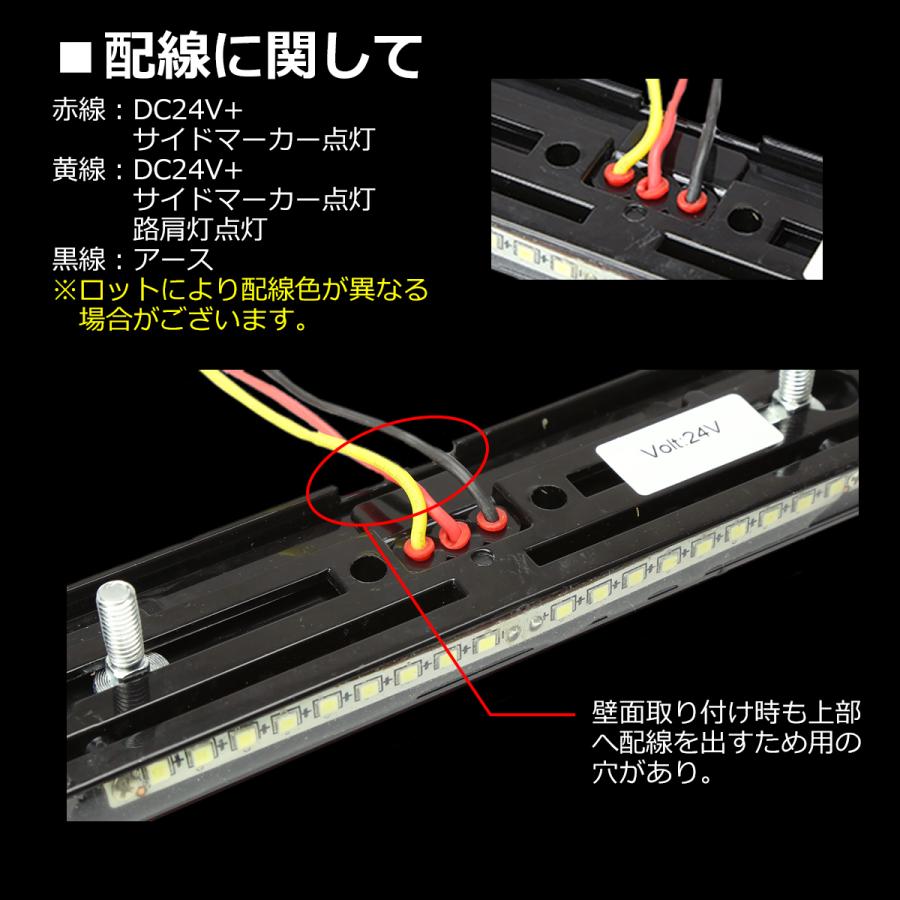 トラック マーカー LEDサイドマーカー 路肩灯 薄型 17mm 角形 DC24V 1個｜tech｜08