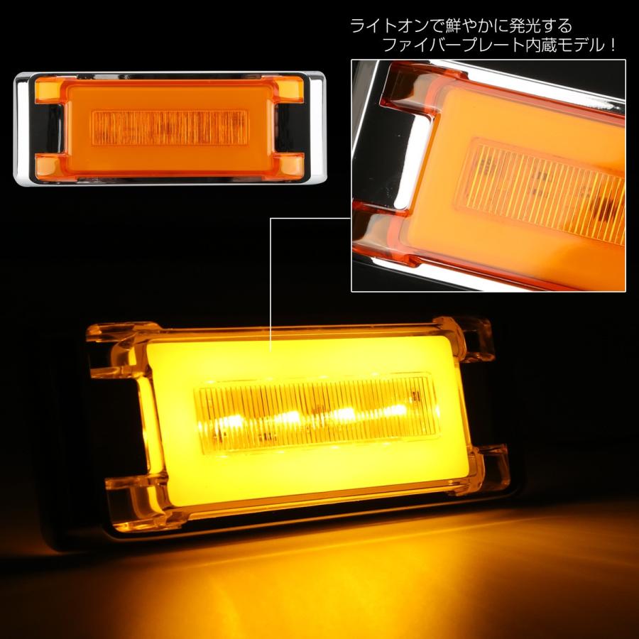 LED マーカーランプ 24V トラック サイドマーカー 角型 フラット 薄型 メッキ 車高灯 車幅灯 汎用 1個 FZ321CHOISE 関連画像2
