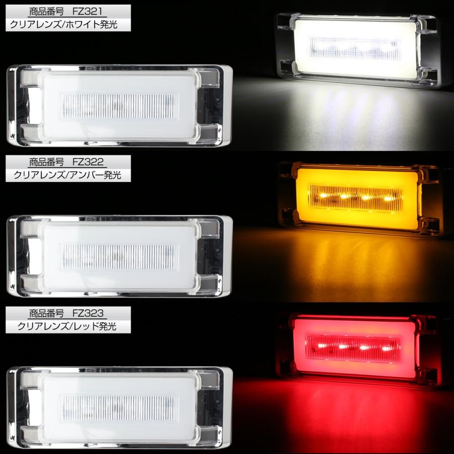 LED マーカーランプ 24V トラック サイドマーカー 角型 フラット 薄型 メッキ 車高灯 車幅灯 汎用 1個 FZ321CHOISE 関連画像4