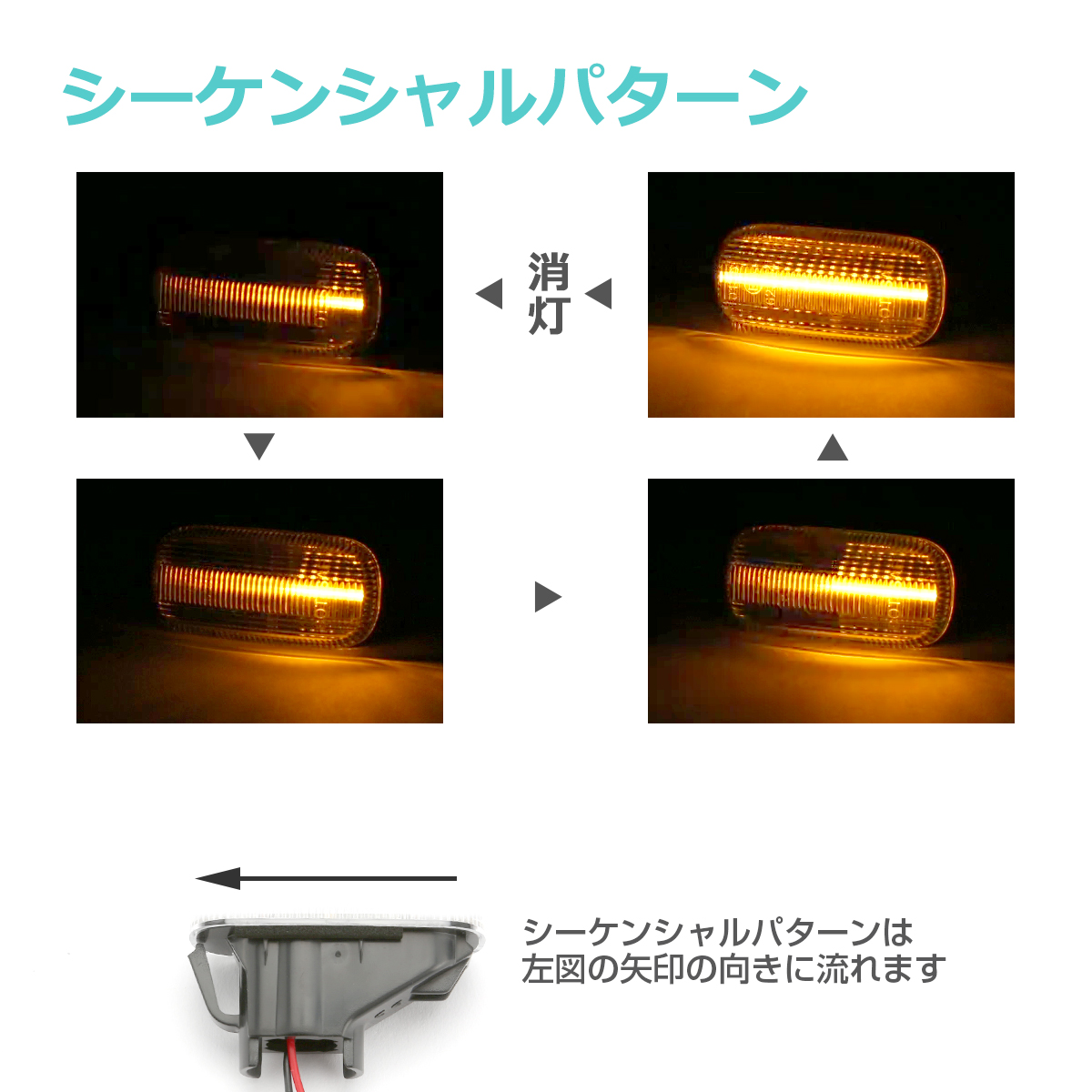 LED サイドマーカー N-BOX JF1 JF2 N-VAN JJ1 JJ2 フリード GB3 GB4 オデッセイ RB1 RB2 シーケンシャル ウインカー ホンダ 互換品 34301-S5H-T02 FZ526 | ホンダ | 08