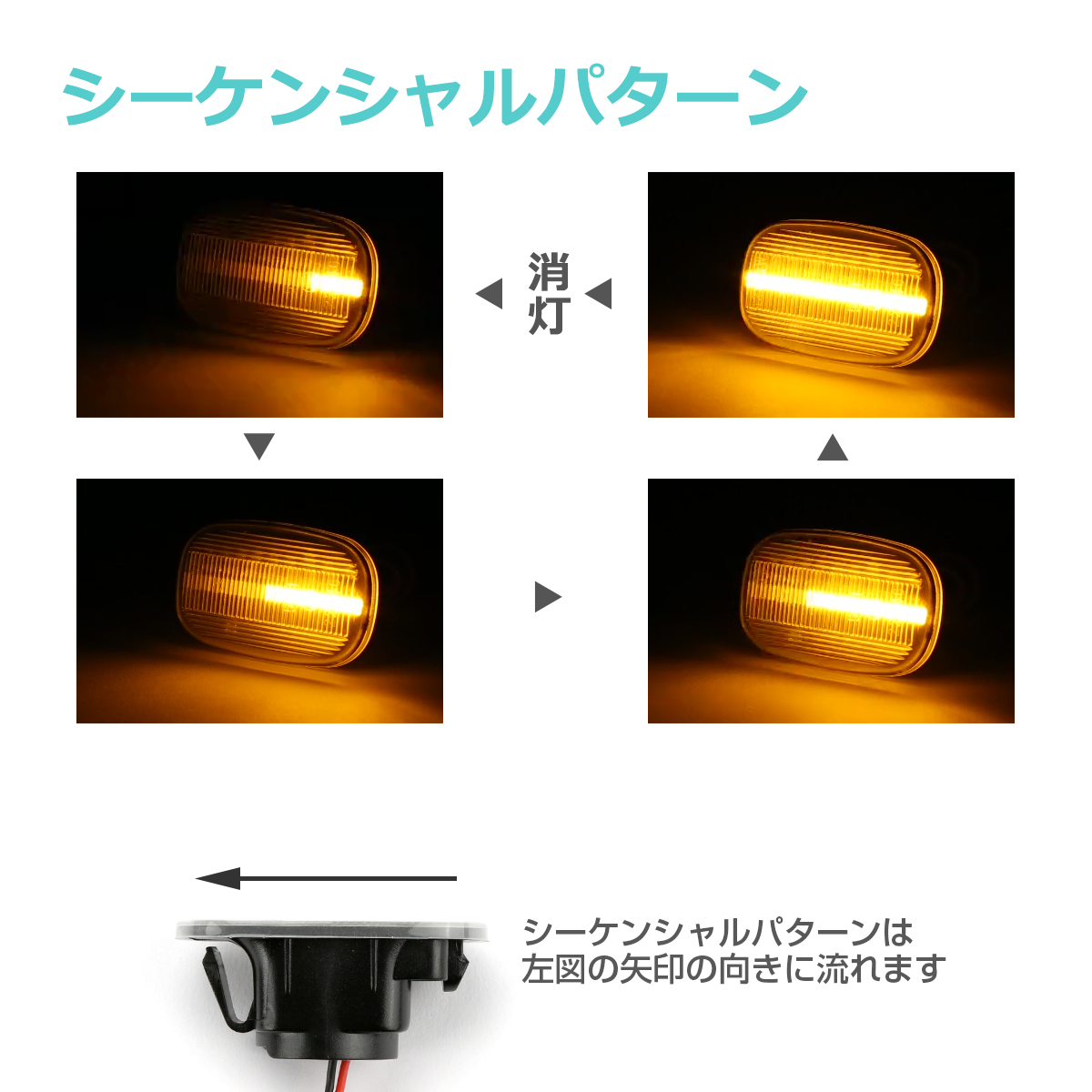 LED サイドマーカー ハイラックスサーフ 210 215系 プロボックス サクシード 50系 エスティマ 40系 シーケンシャル ウインカー トヨタ 互換品 81731-17051 FZ570 | トヨタ | 08