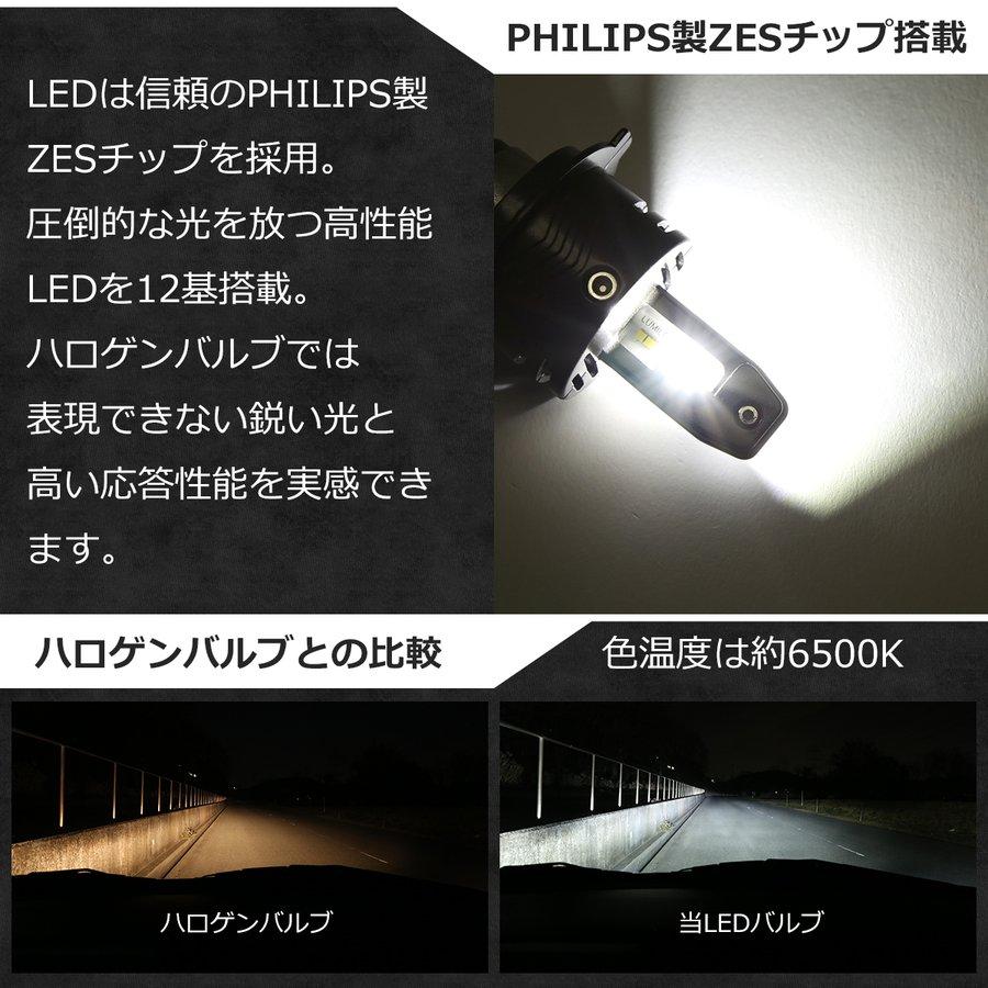 H4 LED ヘッドライト バルブ 車検対応 ホワイト オールインワン カットライン HZ103｜tech｜03