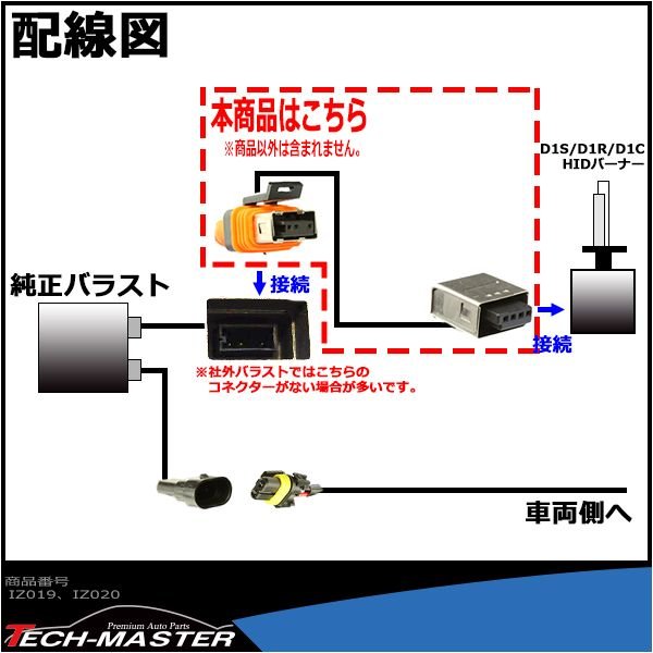 D1S/D1R/D1C接続ケーブル HIDバラスト〜イグナイタ― 20cm 2本 IZ019 | ブランド登録なし | 02