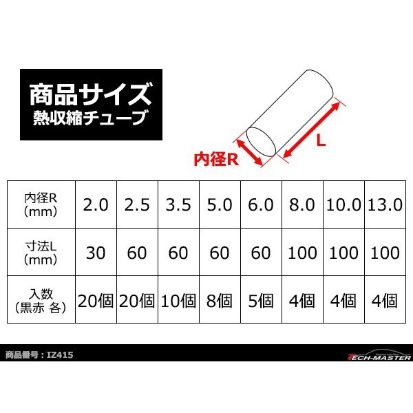 熱収縮チューブ 6種類セット 150pcs コードの 絶縁 結束 保護 にオススメ 収納ケース付き IZ415 | ブランド登録なし | 03