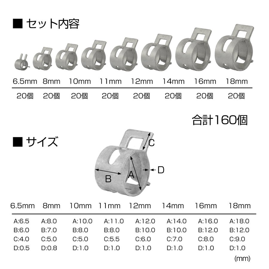 ステンレス ホースバンド セット 7種類 合計50個 IZ427 PMc3ujxAMD, 車、バイク、自転車 - mahabodhihyd.org