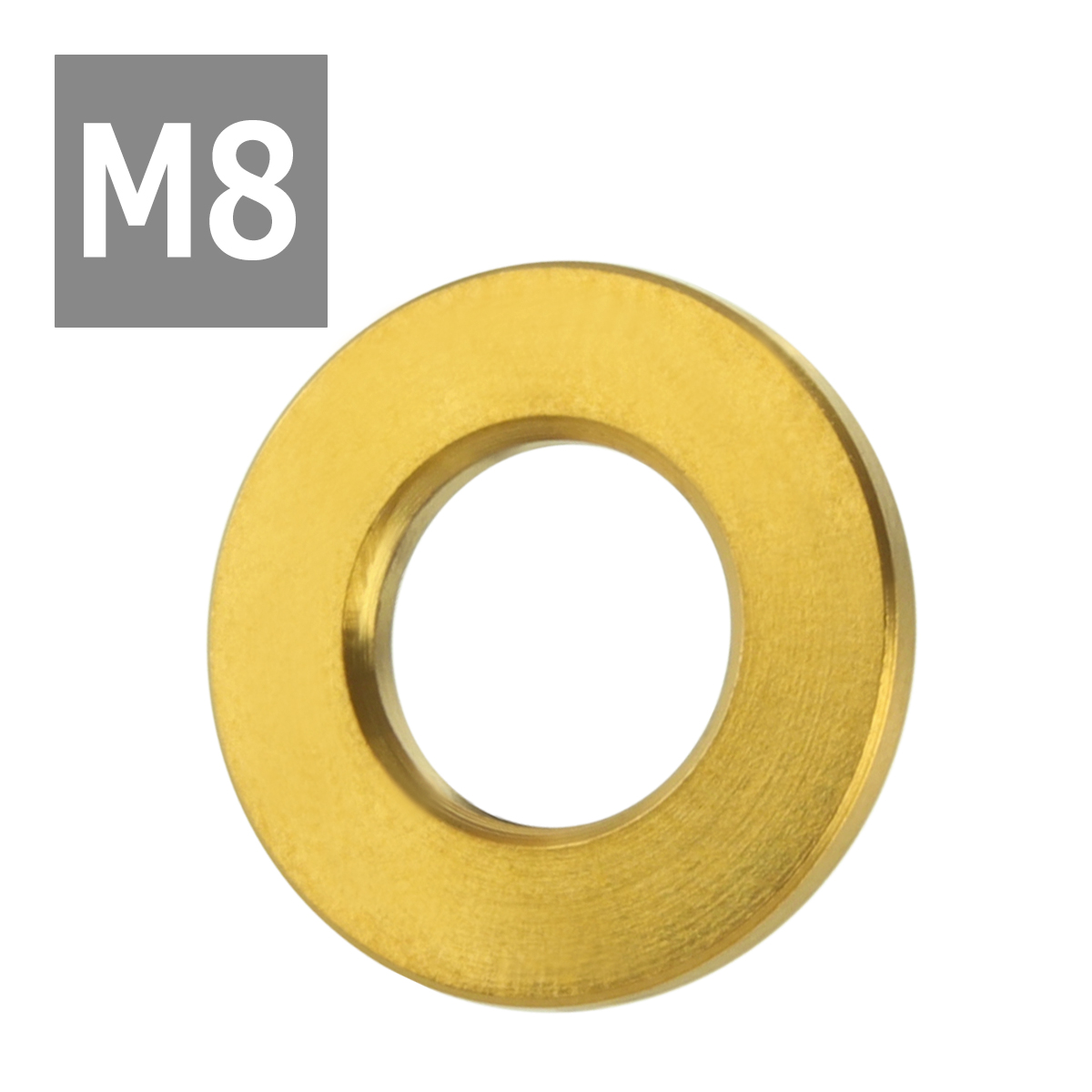 64チタンワッシャー M8 外径16mm 内径8.2mm 平ワッシャー フラットワッシャー ゴールドカラー ドレスアップ 1個 JA044 | ブランド登録なし | 03