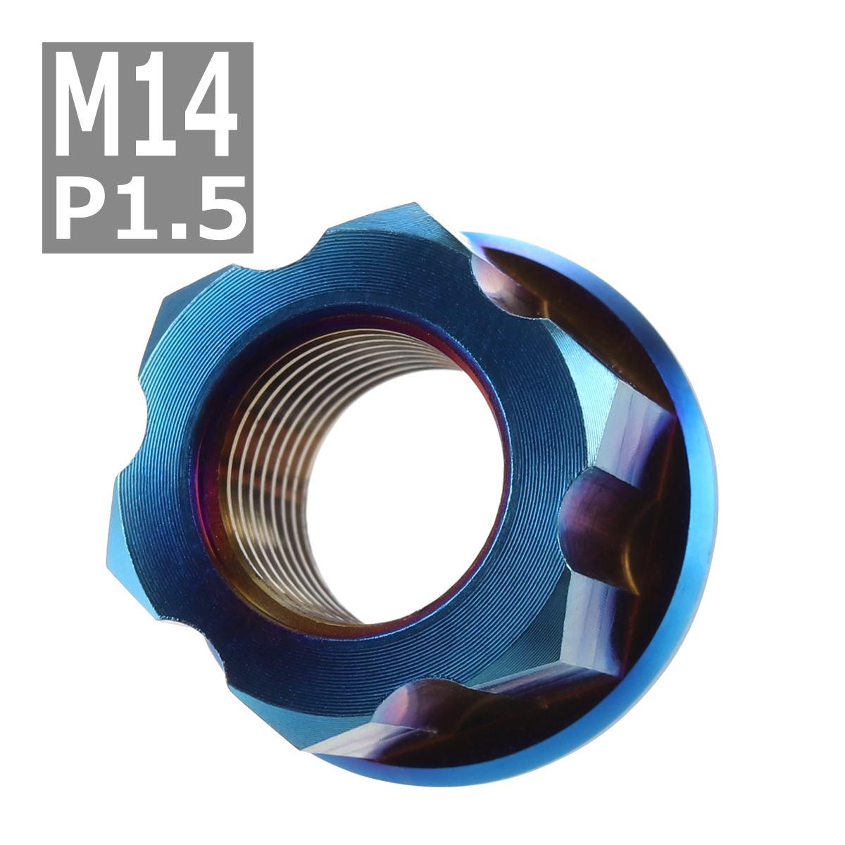 64チタンナット M14 P1.5 六角ナット デザインナット フランジ付き 焼きチタンカラー ダークカラー 1個 JA050 | ブランド登録なし | 03