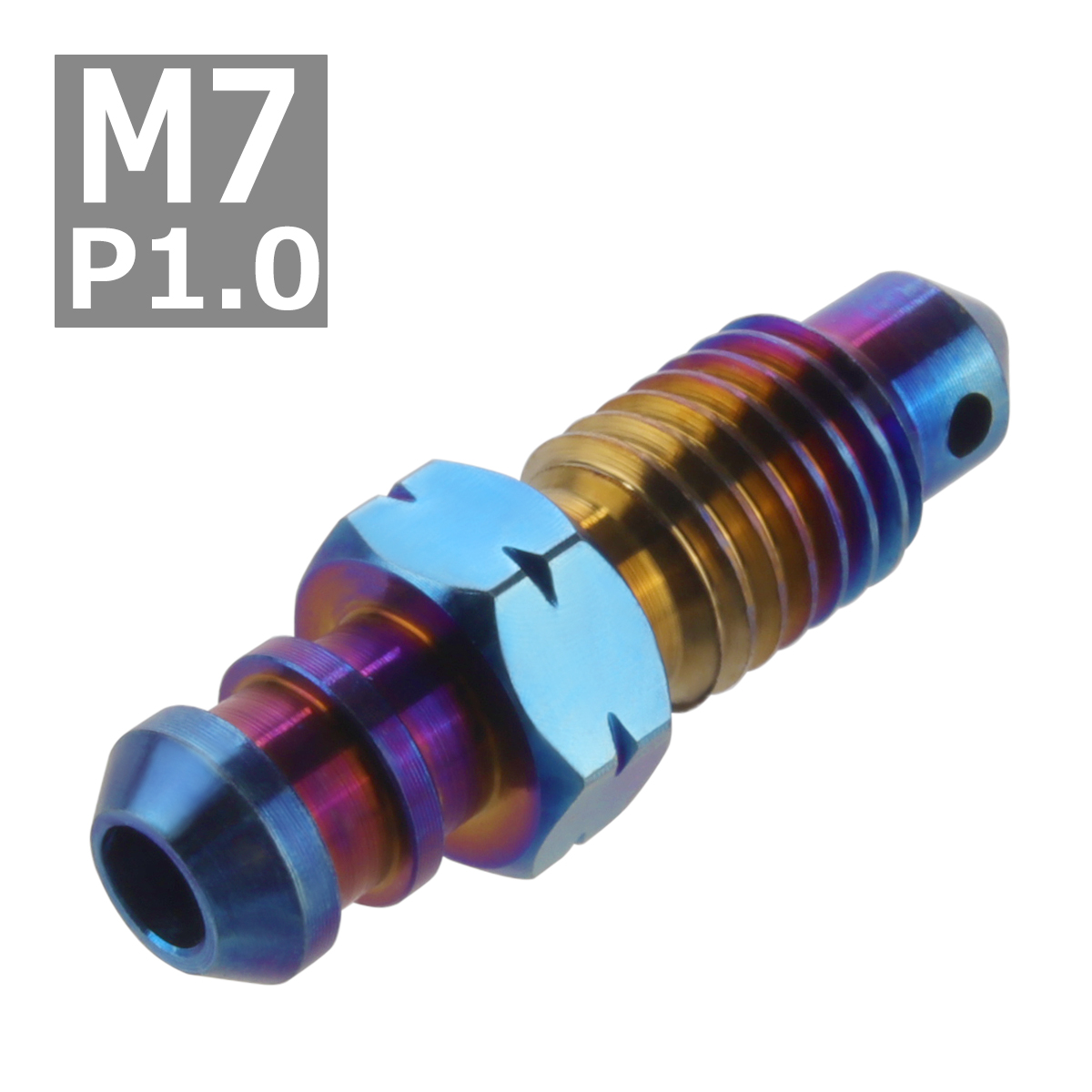 64チタンボルト エアブリード スクリュー M7 P1.0 エアブリーダー バルブ 焼きチタンカラー 1個 JA080 | ブランド登録なし | 03