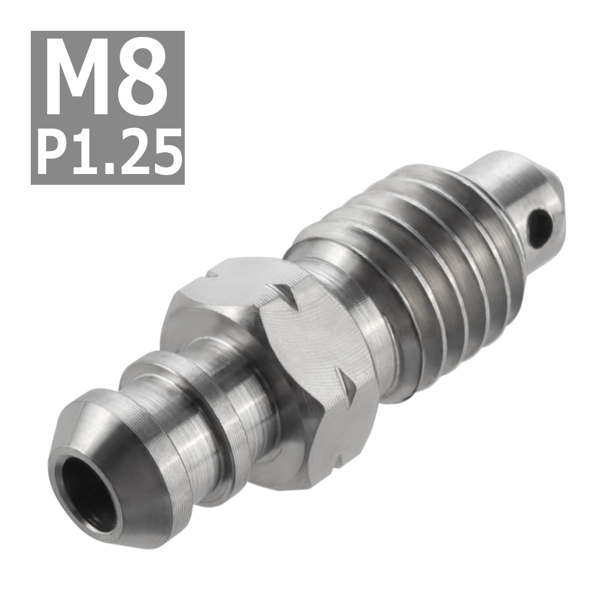 64チタンボルト エアブリード スクリュー M8 P1.25 エアブリーダー バルブ シルバーカラー 1個 JA083 | ブランド登録なし | 03