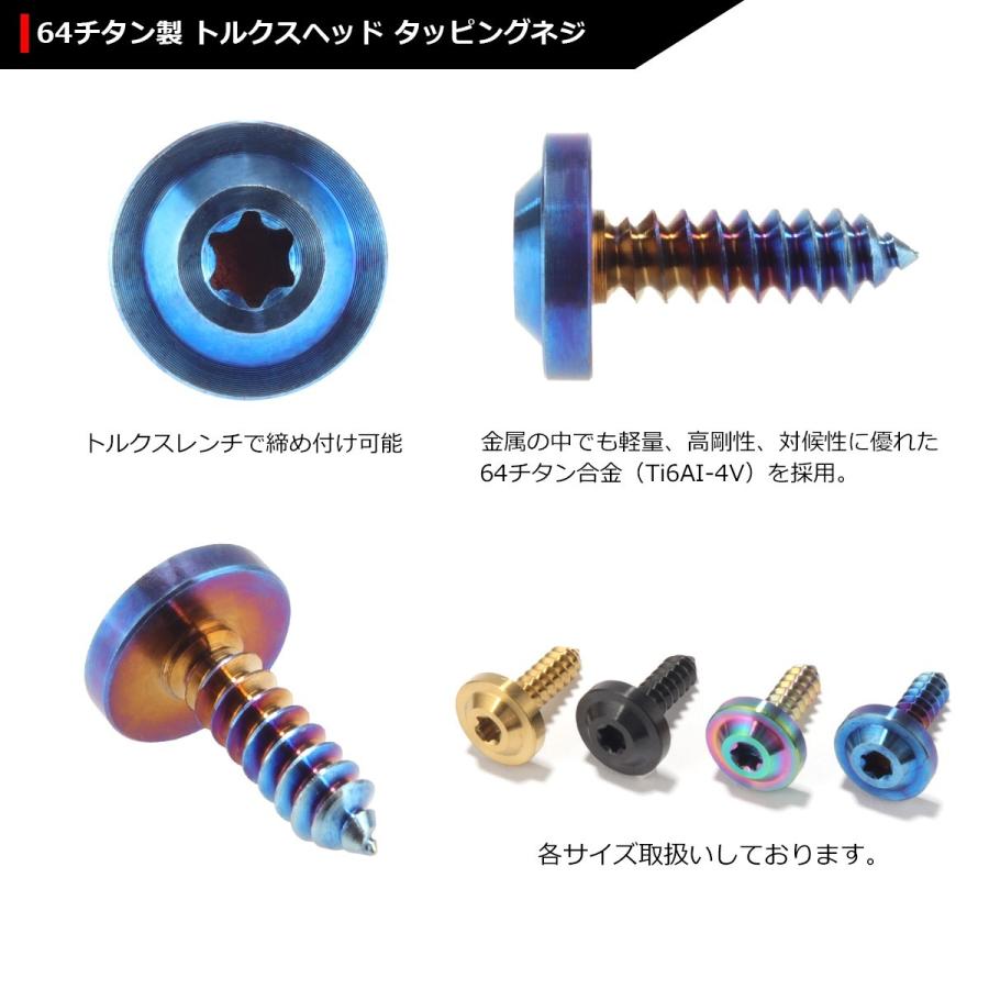 64チタンネジ M5×16mm タッピングネジ トルクス穴 フランジ付き 焼きチタンカラー 1個 JA094 | ブランド登録なし | 02