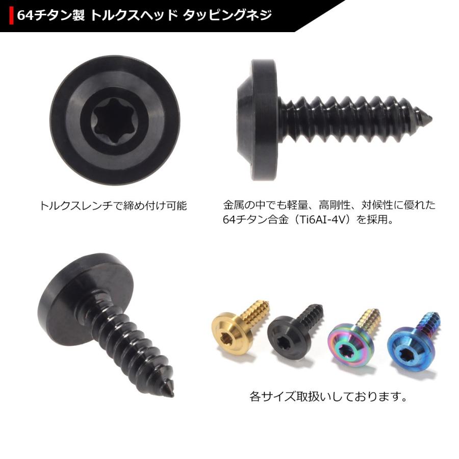 64チタンネジ M5×16mm タッピングネジ トルクス穴 フランジ付き ブラック 黒色 1個 JA097 | ブランド登録なし | 02