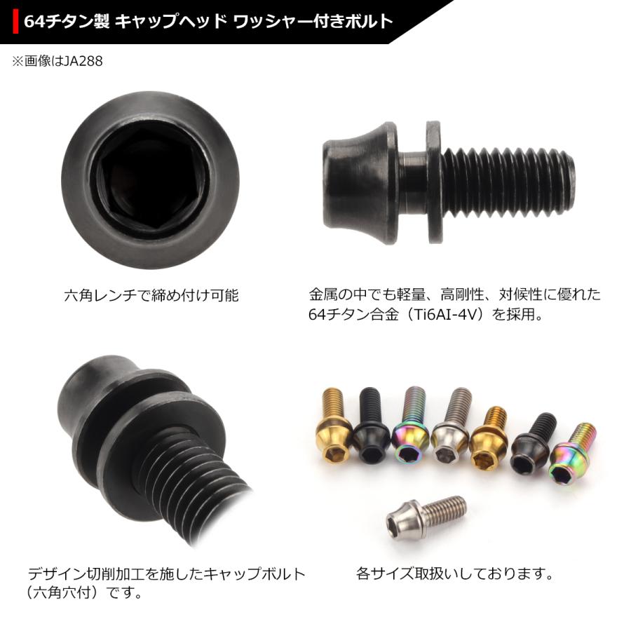 64チタンボルト M5×18mm P0.8 ワッシャー組込 六角穴付き テーパーキャップボルト ブラック 黒色 1個 JA1011 | ブランド登録なし | 02
