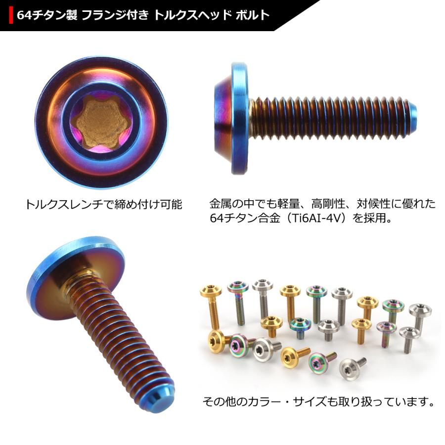 64チタンボルト M4×15mm P0.7 トルクス穴 フランジ付き ボタンボルト 焼きチタンカラー ダークカラー 1個 JA1013 | ブランド登録なし | 02