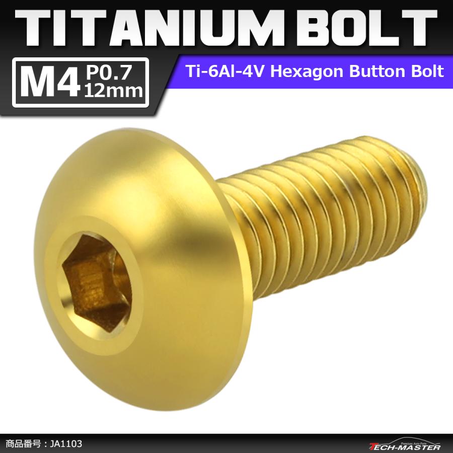 年末のプロモーション大特価！ P0.7 M4×12mm 64チタンボルト トラスヘッド ボタン 六角穴付き 管・吹奏楽器アクセサリ